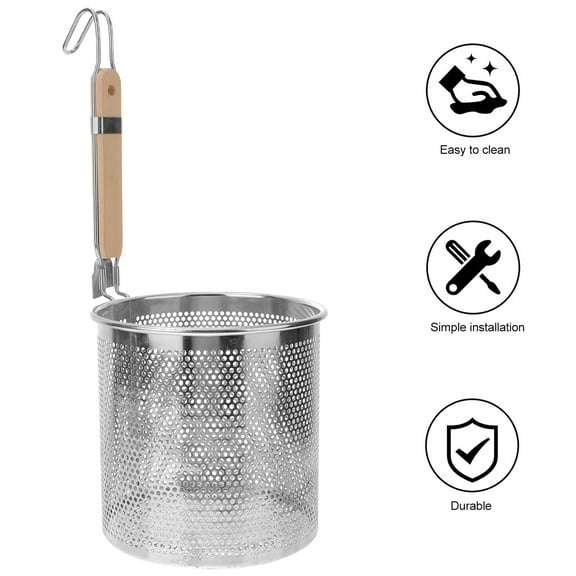 Yuangui Strainer Pasta Basket Mesh Noodle Insert Colander Spaghetti Skimmer Handledumpling Deep Ramen Sieve Wire Fine Spider