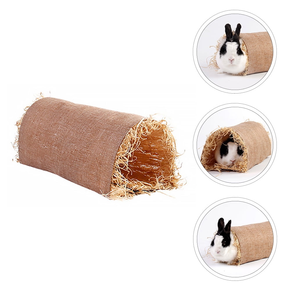 Image showcasing Yuangui Tunnel Rabbit Hamster Bed House Small Animal Hideaway Grass Pet ...