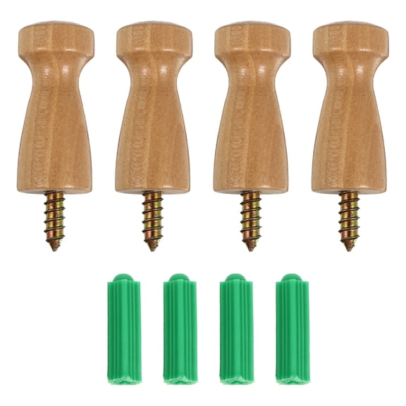 Yuangui Wall Hooks Hanger Wooden Coat Hat Wood Hook Hanging Hangers Rustic Decorative Pegs Rack Mounted Mount Key Heavy Duty