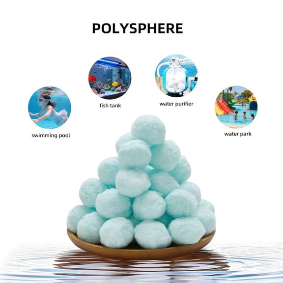 Yuanlin Filter Balls, for pool use, water purifier, substitue filter sand, Lake Blue, Healthier and cleaner, 1.1 lbs
