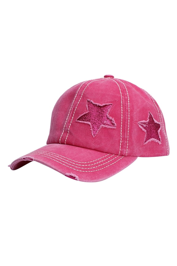 Baseball Cap Wash Distressed Star Pattern Hats Early Spring Summer athleisure Daily Wear flat cap For Women Men