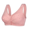 thumbnail image 1 of Yuanlong Daisy Bras For Older Women Front Closure Back Smoothing Non Underwire Wide Straps Full Coverage Support Casual Bra, 1 of 4