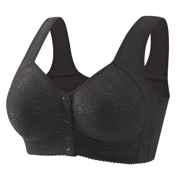 Yuanlong Daisy Bras For Older Women Front Closure Breathable Bra Wireless Full Coverage Everyday Back Smoothing Lace Bras