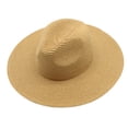 thumbnail image 1 of Yuanlong Fedora Hat Womens And Mens Wide Brim Woven Straw Jazz Hat Spring Summer Fashion UV Protection Classic Beach Cap, 1 of 2