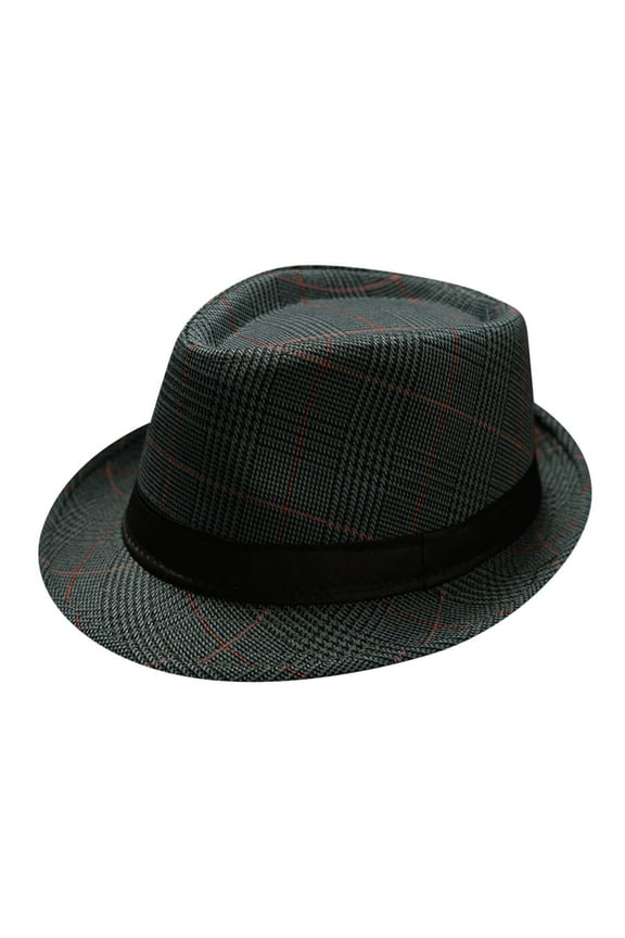 Fedora Hats Men And Women Band Plaid Woven Straw Jazz Hat Early Spring Summer Lightweight Breathable Bucket Hat