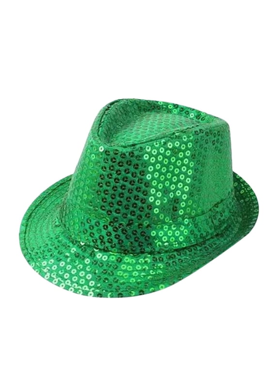 Kids Fedora Hats Sparkly Sequin Top Hat Children Performance Dance Party Stage Show Jazz Hats