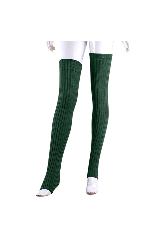 Leg Warmers Stockings Thick Ribbed Knit Over The Knee Stirrup Socks Stretchy Slim Spring Wear Fashion Long Socks