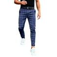 thumbnail image 1 of Yuanlong Men Pants Checkered Suit Elastic Waist With Pockets Trousers Streetwear Fashion Straight Gent Pants Size S-XXXL, 1 of 5