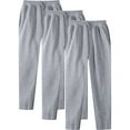 thumbnail image 1 of Yuanlong Men Pants Plain Elastic Waist Straight Wide Leg Sports Pants Winter Fall Daily Mens Trousers With Pocket 3 Pcs, 1 of 3