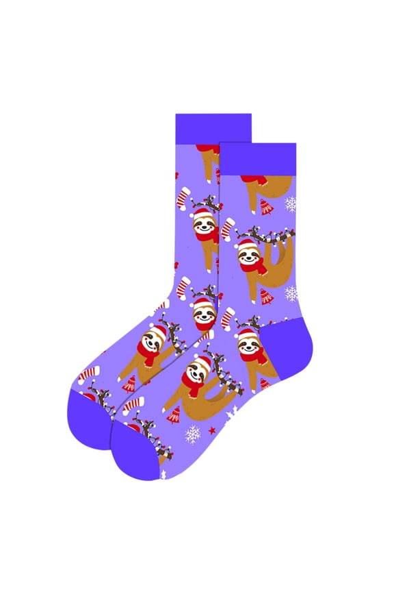 Men Socks Christmas Snowflakes Santa Pattern Thermal Medium Tube Socks Autumn Winter Comfort Crew Socks One Size
