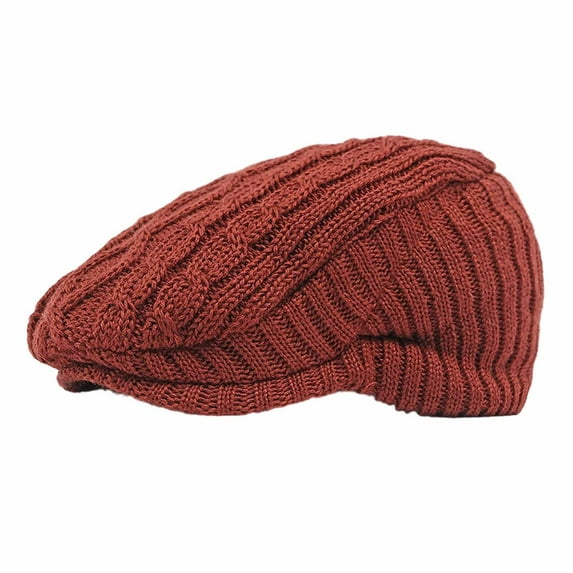 Yuanlong Men Woolen Beret Hats Retro Style Knitted Texture Newsboy Caps Warm Comfortable Stylish Daily Casual Forward Cap