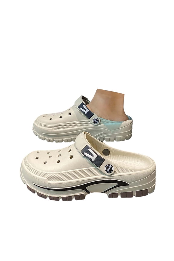 Men's Clog Shoes With Adjustable Back Strap Outdoor Slide Sandals Breathable Home Garden Beach Slippers