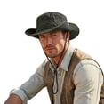 thumbnail image 1 of Yuanlong Men's Cowboy All-Season Sun Hat Graphic Solid Color Retro Jazz Style Outdoor Activity Headwear, 1 of 4