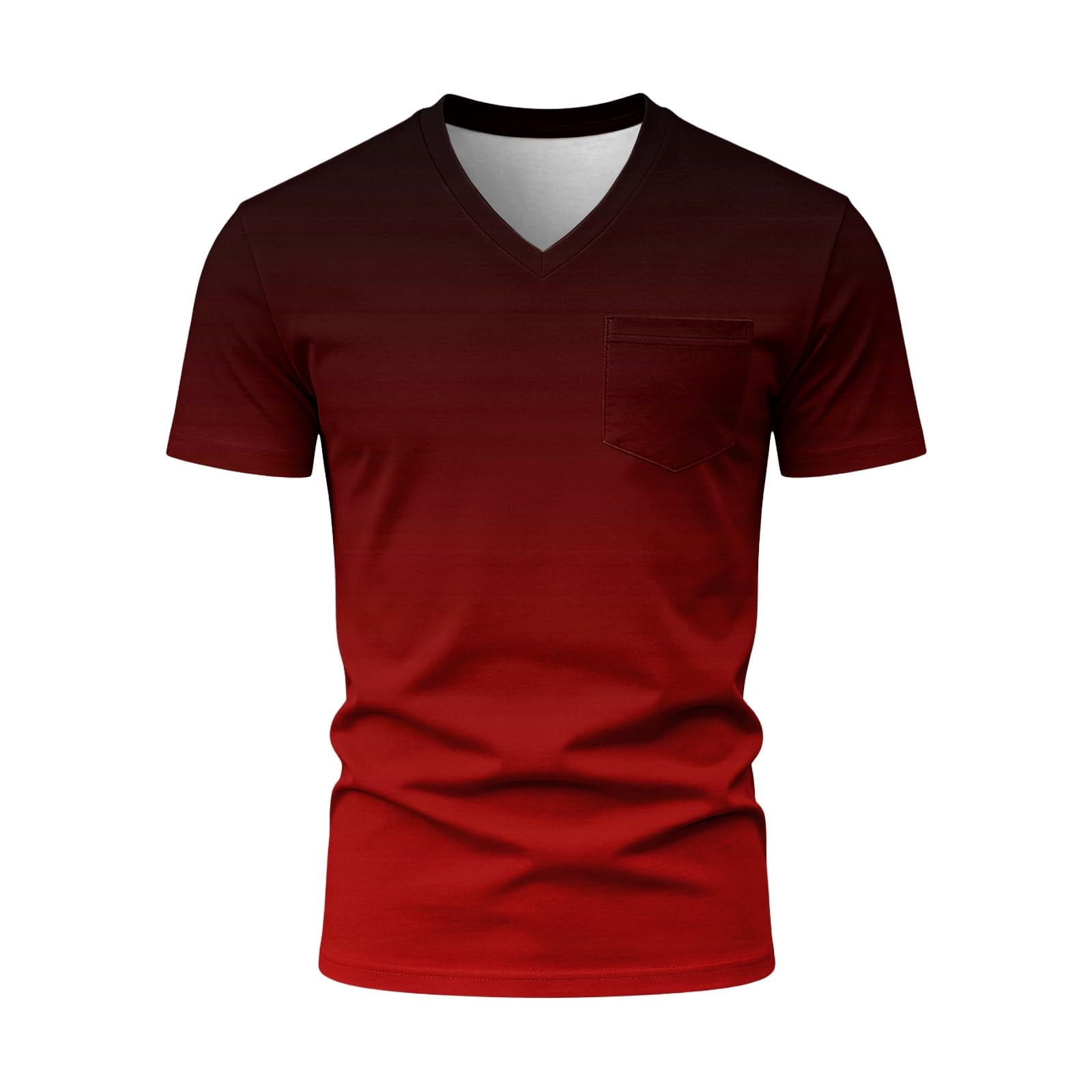 Yuanlong Men's T-Shirts Gradient Color Short Sleeve Tee Shirts With ...