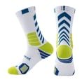 thumbnail image 1 of Yuanlong Mens Athletic Crew Socks Color Block Mid Calf Sports Socks Breathable Running Basketball Casual Socks, 1 of 2