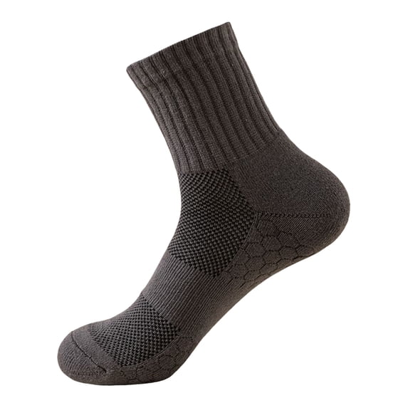 Yuanlong Mens Athletic Crew Socks Ribbed Knit Solid Color Cotton Socks Fall Winter Running Workout Socks