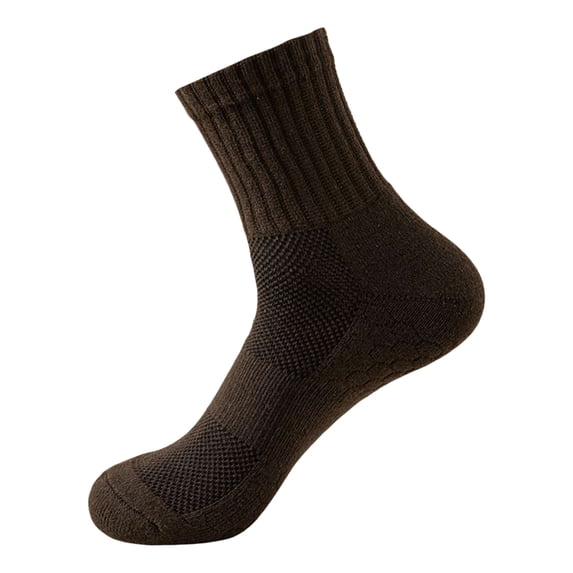 Yuanlong Mens Athletic Crew Socks Ribbed Knit Solid Color Cotton Socks Fall Winter Running Workout Socks
