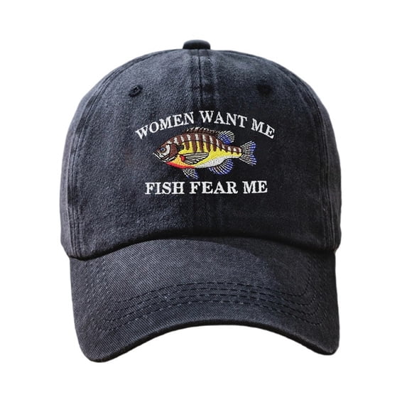 Yuanlong Mens Baseball Cap Vintage Washed Cotton Letter Embroidery Soft Adjustable Dad Hat Fishing Camping Outdoor Sun Hat