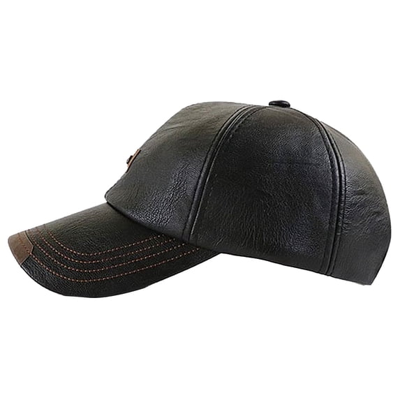 Yuanlong Mens Baseball Cap Winter Vintage Stitched Dad Hat Curved Brim Adjustable Windproof Warm Cozy Casual Outdoor Headwear