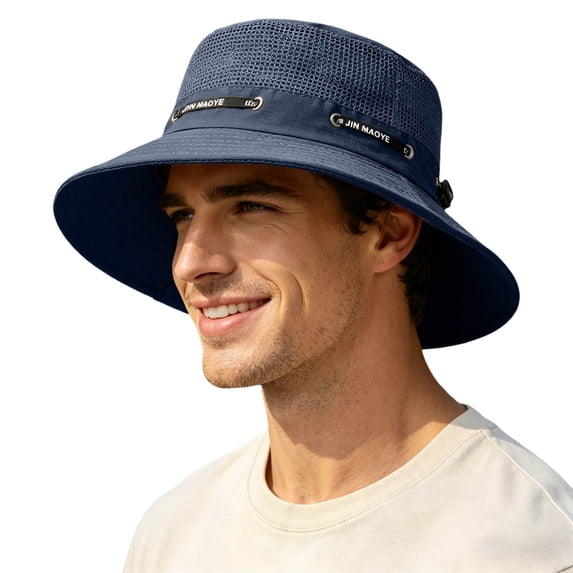 Yuanlong Mens Bucket Hats Breathable Mesh Hat Wide Brim Outdoor Summer Outdoor Camping Fisherman Hat