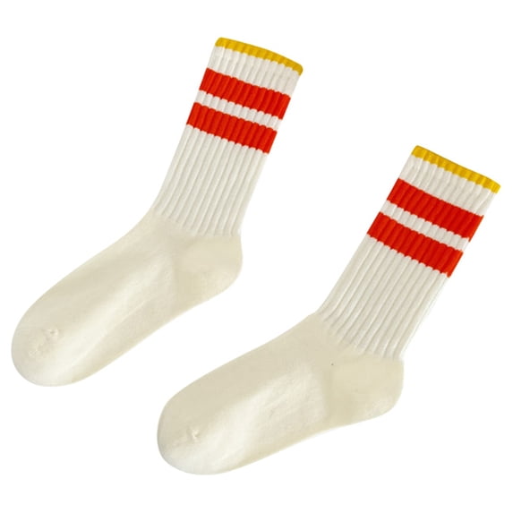 Yuanlong Mens Crew Socks Stylish Striped Socks For Couples Retro Stylish Everyday Comfort Casual Hosiery