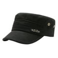 thumbnail image 1 of Yuanlong Mens Field Cap Plain Flat Top Comfort Cotton Vintage Adjustable Back Strap Hiking Fishing Travel Outdoor Sun Hat, 1 of 9