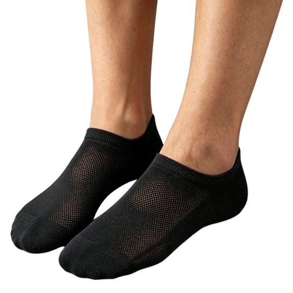 Yuanlong Mens No Show Socks 5 Pack Mesh Low Cut Invisible Socks Breathable Stretch Summer Daily Casual Walking Socks