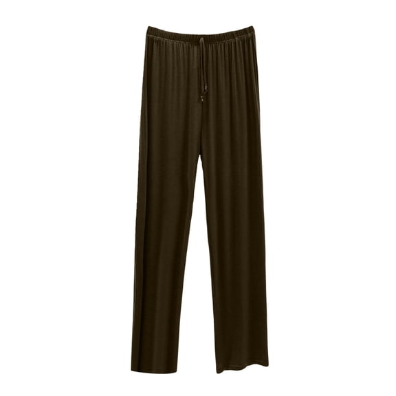 Yuanlong Mens Pajama Pants Plain Drawstring Waistband Straight Wide Leg Trouser Indoor Outdoor Lightweight Loungewear Pants