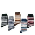 thumbnail image 1 of Yuanlong Mens Socks 5 Pairs Boho Thicken Knit Textured Crew Socks Winter Thermal Hosiery Breathable Mid Length Stockings, 1 of 3