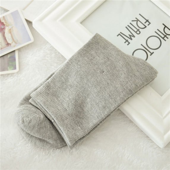 Yuanlong Mens Sports Crew Socks Solid Color Cotton Breathable Comfort Socks Minimal Running Workout Casual Daily Socks