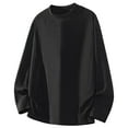 thumbnail image 1 of Yuanlong Mens T-Shirts Oversized Long Sleeve Round Neck Solid Tee Shirts Fall Winter Casual Clothes Male Pullover Tops, 1 of 7