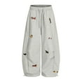 thumbnail image 1 of Yuanlong Pants Funny Sausage Dog Print Jogging Embroidery Drawstring Cuffs Sweatpants Adult Streetwear Oversized Trousers, 1 of 3
