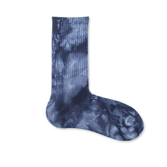 Yuanlong Socks Autumn Winter Unisex Versatile Tie-Dye Thermal Mid Tube Socks Workout Non Towel Bottom Athletic Socks