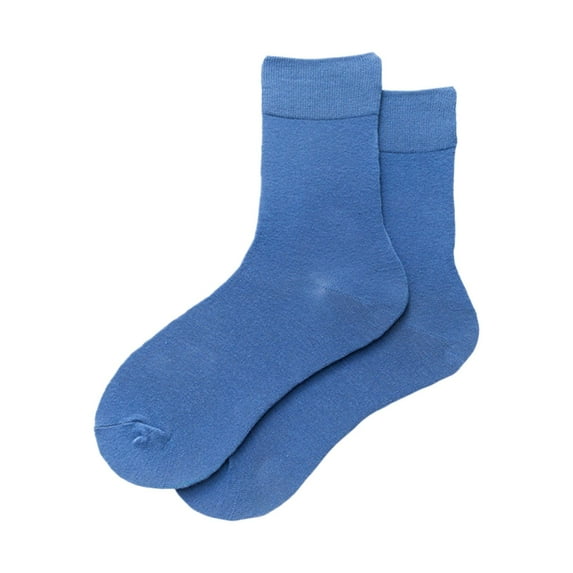 Yuanlong Socks Winter Cushion Mid Crew Solid Color Socks For Everyday Wear Soft Stackable Dress Socks, Stocking Stuffers