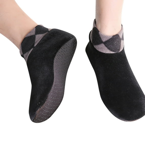 Yuanlong Socks Winter Warm Adult Soft Solid Fuzzy Thickened Warm Ankle Socks Daily Home Indoor Wear Thermal Short Socks