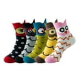 thumbnail image 1 of Yuanlong Socks Women And Men 5 Pairs Cute Cartoon Pattern Low Cut Socks Spring Winter Funny Hosiery Warmth Mid Stockings, 1 of 5