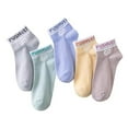 thumbnail image 1 of Yuanlong Socks Women & Men 5 Pairs GO Letter Print Thin Cotton Low Tube Socks Spring Summer Breathable Light Short Socks, 1 of 3