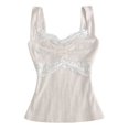 thumbnail image 1 of Yuanlong Tank Top for Women Lace Bow Elegant Camisole Slim Fit Stretch Sleeveless Strap Top Casual Soft Daily Party Summer Vest, 1 of 3