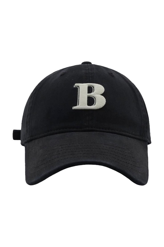 Unisex Baseball Cap B Letter Embroidery Cap Adjustable Size Curved Brim Versatile Sports Cap