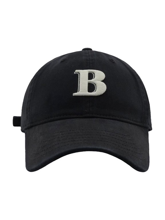 Unisex Baseball Cap B Letter Embroidery Cap Adjustable Size Curved Brim Versatile Sports Cap