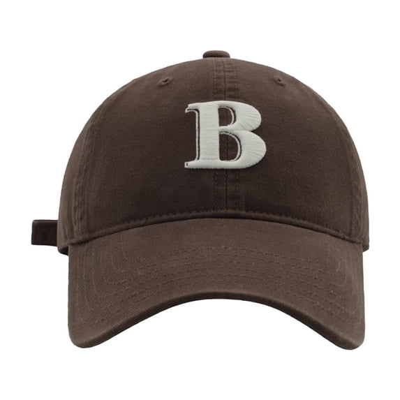 Yuanlong Unisex Baseball Cap B Letter Embroidery Cap Adjustable Size Curved Brim Versatile Sports Cap
