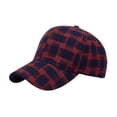thumbnail image 1 of Yuanlong Unisex Baseball Cap Classic Plaid Flannel Sun Hat Adjustable Fall Winter Outdoor Daily Street Travel Head Cap, 1 of 5