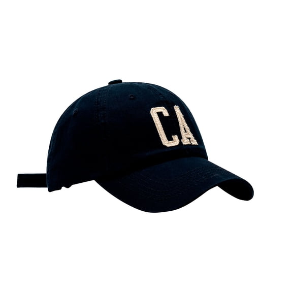 Yuanlong Unisex Baseball Cap Cotton CA Letter Embroidery Dad Hat Adjustable Strap Casual Daily Street Travel Sun Headwear