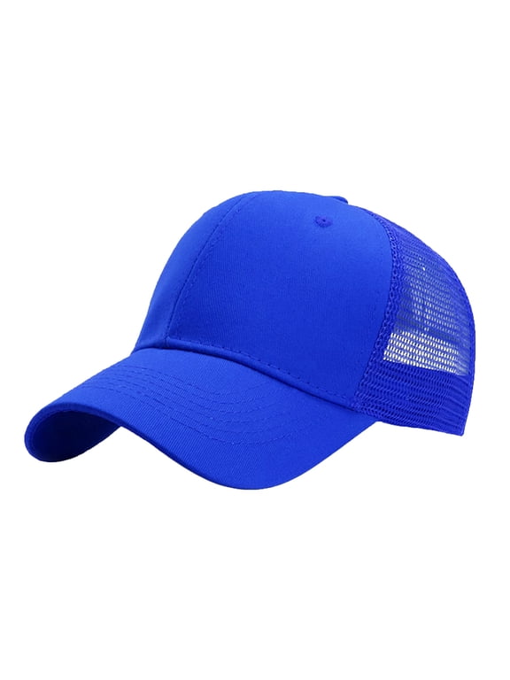 Unisex Baseball Cap Curved Brim 6 Panel Solid Color Trucker Hat Structured Adjustable Classic Outdoor Headwear
