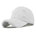thumbnail image 1 of Yuanlong Unisex Baseball Cap Distressed Ripped Cap Classic Solid Color Unstructured Adjustable Dad Hat, 1 of 2