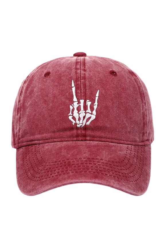 Unisex Baseball Cap Finger Print Breathable Washed Cotton Adjustable Sun Cap Stylish Outdoor Sports Hat