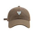 thumbnail image 1 of Yuanlong Unisex Baseball Cap Heart Embroidered Cap Soft Top Adjustable Sizes Stylish Minimalist Hiking Headwear, 1 of 4