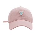 thumbnail image 1 of Yuanlong Unisex Baseball Cap Heart Embroidered Cap Soft Top Adjustable Sizes Stylish Minimalist Hiking Headwear, 1 of 4