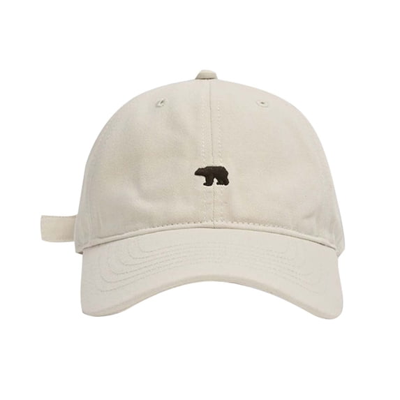 Yuanlong Unisex Baseball Cap Mini Polar Bear Embroidery Sun Hat Adjustable Breathable Stylish Casual Travel Outdoor Headwear