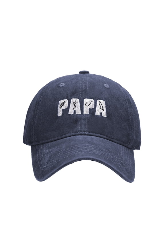 Unisex Baseball Cap Papa Letter Embroidery Washed Vintage Dad Cap Adjustable Curved Brim Outdoor Sport Sun Hat